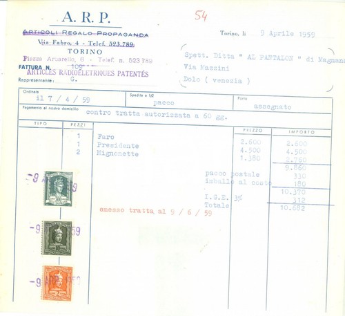 1959 torino articoli regalo - torino,